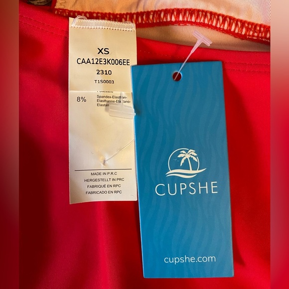 BNWT Cupshe Swimsuit One Piece Red Size XS - Picture 7 of 7